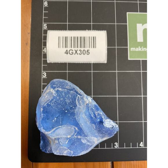 Satin Blue Translucent Art Glass Cullet Glowing Manganese Slag Glass #4GX305 - Picture 7 of 7